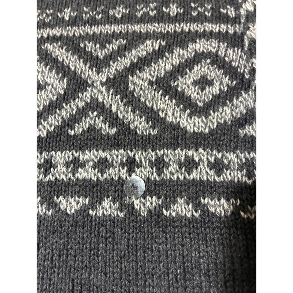 Eddie Bauer Mens Gray Fair Isle Merino Wool Blend Crewneck Sweater Size M - Picture 8 of 10